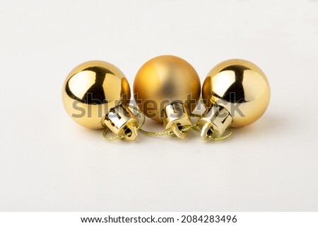 Chrstimas golden ball on white background
