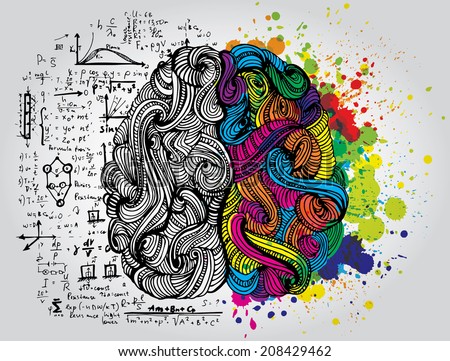 Creative concept of the human brain, vector illustration Royalty-Free Stock Photo #208429462