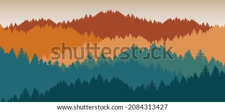 Spring And Nature Background Mountain Landscape Vector Adventure Travel Vector Illustration