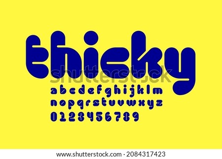 Thicky style modern font design, alphabet letters and numbers vector illustration Royalty-Free Stock Photo #2084317423