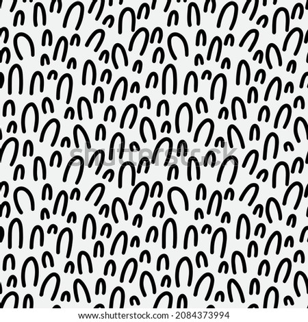 Abstract hand drawn seamless pattern, black and white texture. Doodle style vector.