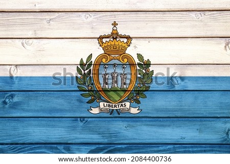 Flag of San Marino on wooden surfac