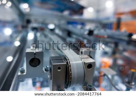 Linear guides for precise linear movement in positioning. Royalty-Free Stock Photo #2084417764