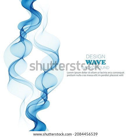 Blue wave vertical lines design on white background, transparent wavy wave