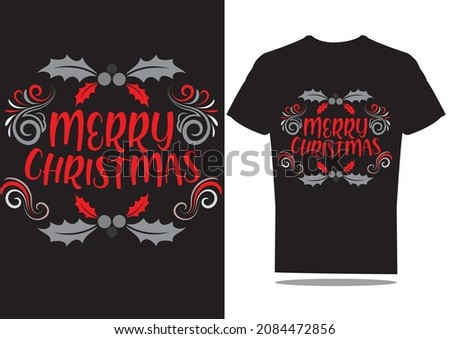 Merry Christmas flower t-shirt design 