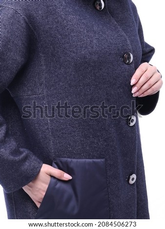 details of outerwear on the model