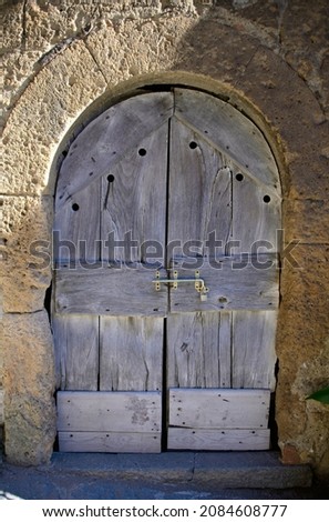 Door in an Ancient Hilltop Medieval City in Umbria Italy