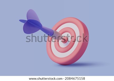 Blue dart hit on center of target, the success business target customer online marketing consultants. EPS 10 vector. Royalty-Free Stock Photo #2084675158