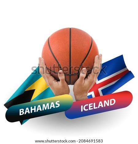Basketball competition match, national teams bahamas vs iceland