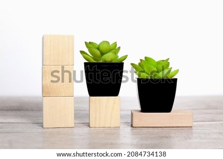 three wood blocks with place for text