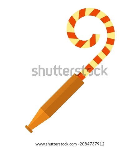 party blower flat clipart vector illustration