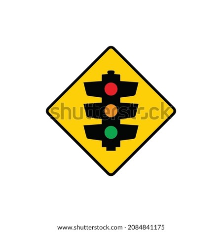 Traffic signal symbol sign. stop ahead signs traffic light ahead warning vector illustration