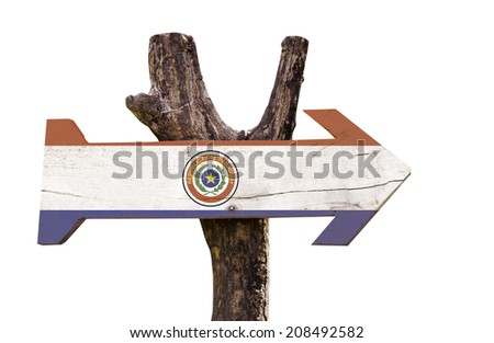 Paraguay wooden sign isolated on white background