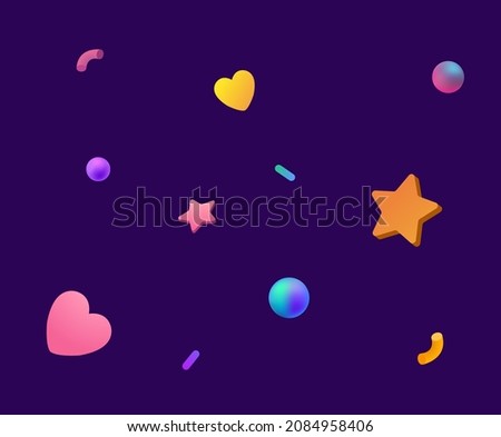 Pollen and firecracker sauce for promotions and events illustration set. star, heart, decorate, holiday, background, event. Vector drawing. Hand drawn style. Royalty-Free Stock Photo #2084958406