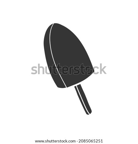 Ice Cream Summer Icon Silhouette Illustration. Cold Dessert Vector Graphic Pictogram Symbol Clip Art. Doodle Sketch Black Sign.