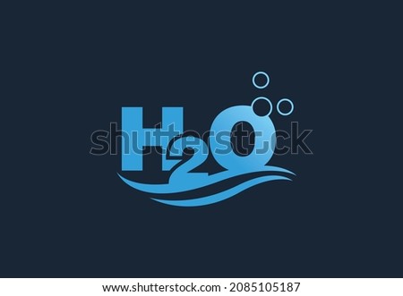 H2O logo concept simple vector illustration Royalty-Free Stock Photo #2085105187