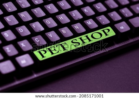 Text showing inspiration Pet Shop. Business overview Retail business that sells different kinds of animals to the public Offering Speed Typing Lessons And Tips, Improving Keyboard Accuracy