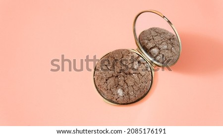 Cookie make up concept insolated on pastel background. Minimal modern style