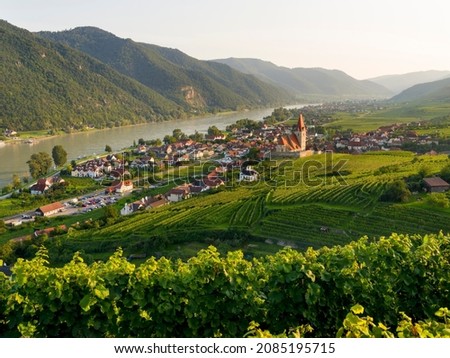 Historic village Weissenkirchen located in wine-growing area, UNESCO World Heritage Site. Lower Austria Royalty-Free Stock Photo #2085195715