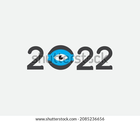 A wink perspective to 2022. 2022 text stylish design black and blue color.New Year 2022 day celebrations festive backgrounds, banners, wallpaper, gift wrapping sheet, poster ad greeting cards.