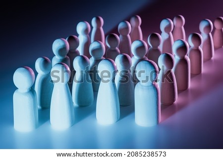 Mass layoffs concept. An army of unemployed people. Mass unemployment. Mass layoffs in corporations. Many unemployed people of different status. The queue of people to get help for the unemployed. Royalty-Free Stock Photo #2085238573