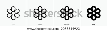 flower icon. Thin, Light Regular And Bold style design isolated on white background