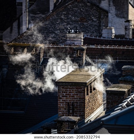 Smoke coming out from a chimney