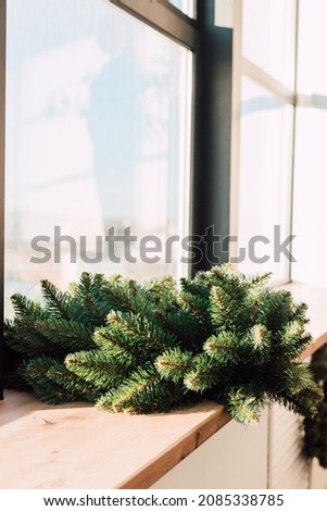 
Waiting for the holiday, festively decorated house, gifts, tree, festive mood