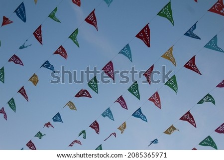 Photo of traditional mexican paper bunting decoration.