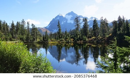 
Reflection in the surface of Mount Baker Picture Lake					