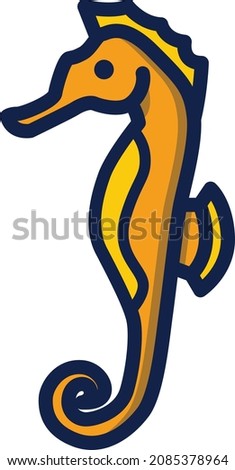 Seahorse illustration icon design flat animals
