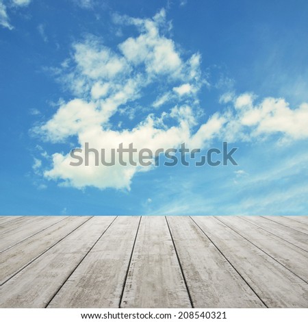 sky and grey concrete floor, background