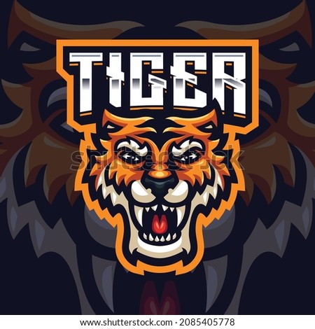 Tiger Mascot Gaming Logo Template