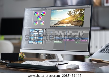 Video Editor Computer Software. Montage And Edit Royalty-Free Stock Photo #2085431449