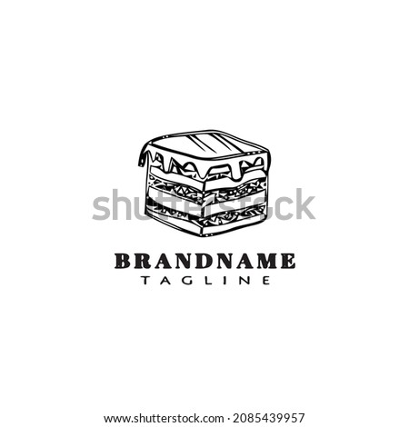 cake logo cartoon design template icon black modern isolated vector