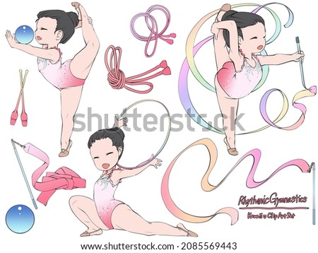 Clip art collection about rhythmic gymnastics