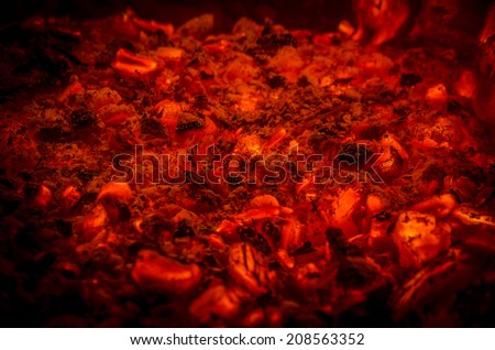 red live coals shot as background
