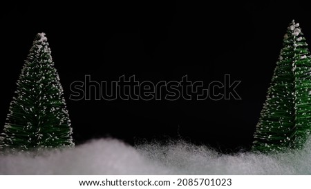 
Christmas tree on black background, Christmas concept, Template, Copy space, negative space.