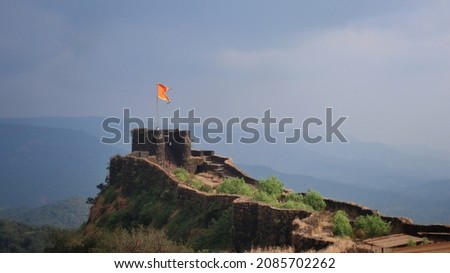 Pratabgad Fort, one of the Most crucial forts of Shivaji Maharaj. as seen from the top, Near Mahabaleshwar, India
A historic maratha fort in the western ghats with selective focus and copy space.
 Royalty-Free Stock Photo #2085702262