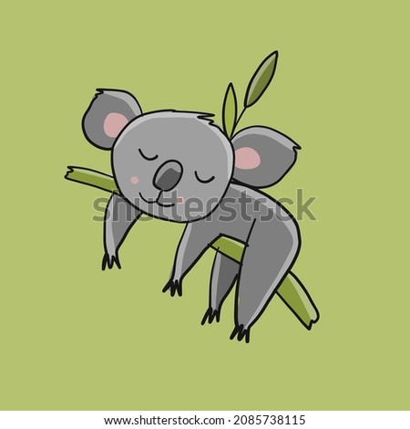 Little Koala character. Sketch for your design