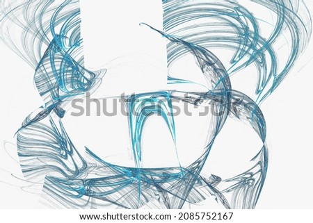 abstract background color trends 2022 , 3D illustration, rendering white blue multicolored lines fractal unique composition for graphic and design art projects. High quality 