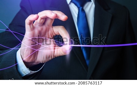 Businessman settles problems. Solving problems and conflicts. Settle things up. Building a single correct strategy. Interpretation. Making the right decision, compromise and unity. Simplification plan Royalty-Free Stock Photo #2085763117