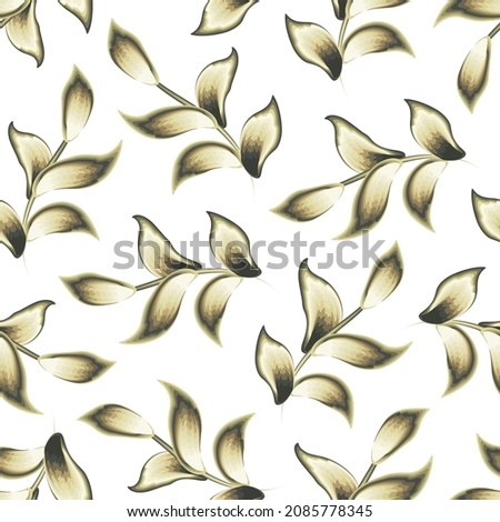 tropical plants foliage seamless pattern with colorful leaves on with background. vector design decorative. fashionable prints texture for shirt cloth or textile. Exotic tropic. Summer themed design 