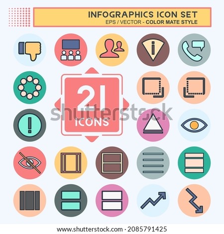 Icon Set Infographics - Color Mate Style - Simple illustration,Editable stroke,Design template vector, Good for prints, posters, advertisements, announcements, info graphics, etc.