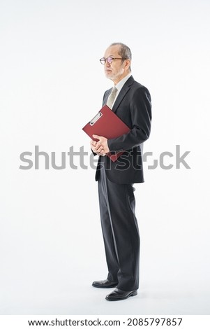 Asian man posing on white background