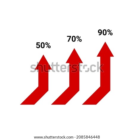 vector arrow infographic template for data visualization red colour on white background. suitable for presentation, banner, flyer, book cover, social media, etc.