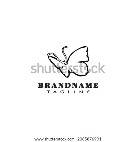 butterfly logo flat icon design template black modern isolated vector illustration