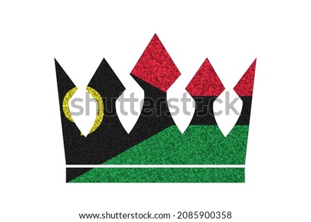 Bright glitter crown in colors of national flag on white background. Vanuatu