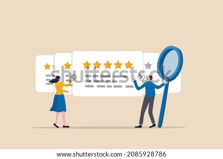 Reputation management team monitor online feedback rating to improve brand positive rank and gain customer trust concept, marketing team monitor and analyze stars rating to increase satisfaction. Royalty-Free Stock Photo #2085928786