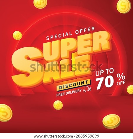 Super sale banner template design for web or social media. Royalty-Free Stock Photo #2085959899